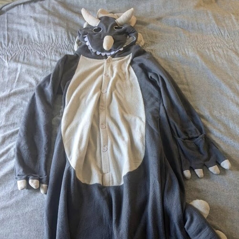 Triceratops Dinosaur Adult Onesie - Medium